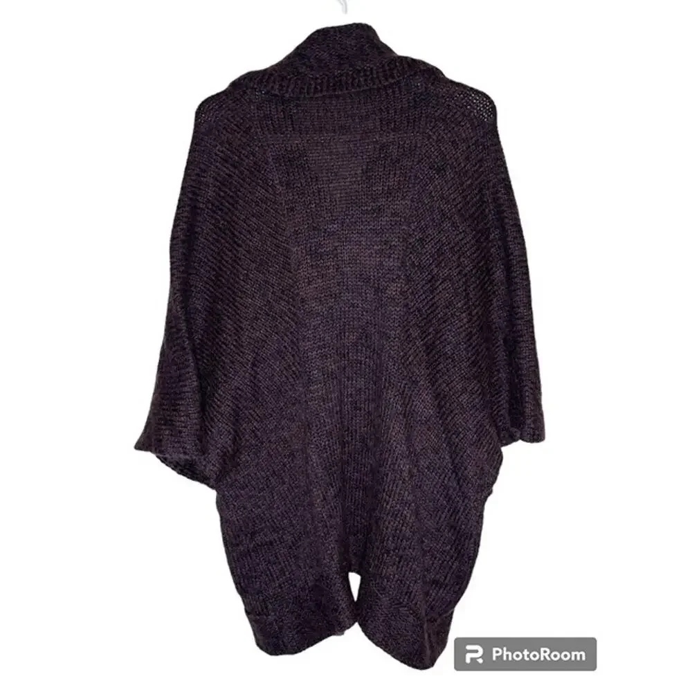 BCBG Max Azria Acrylic Button Up Knit Cardigan Open Front Drapes Women's Size L